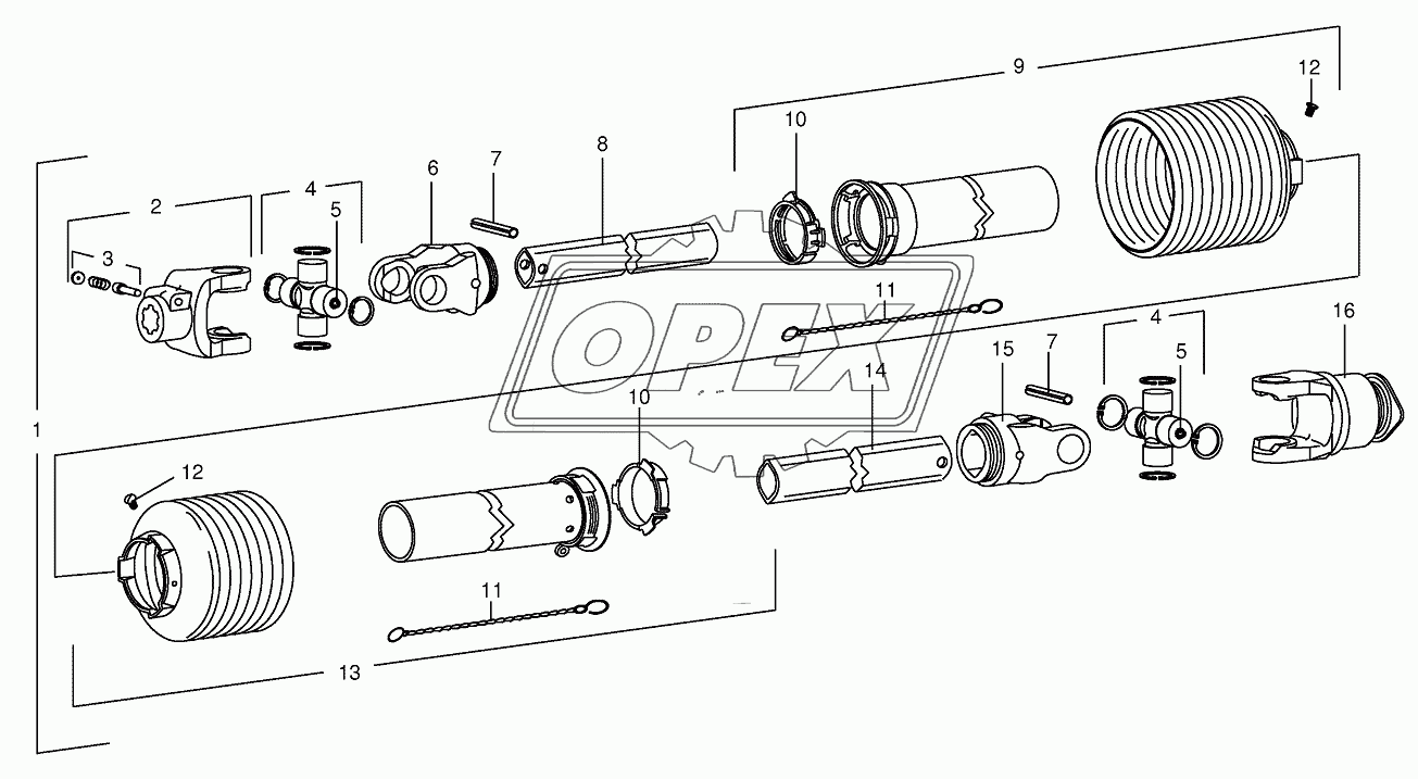 Pto drive shaft 619440 - 752300 1