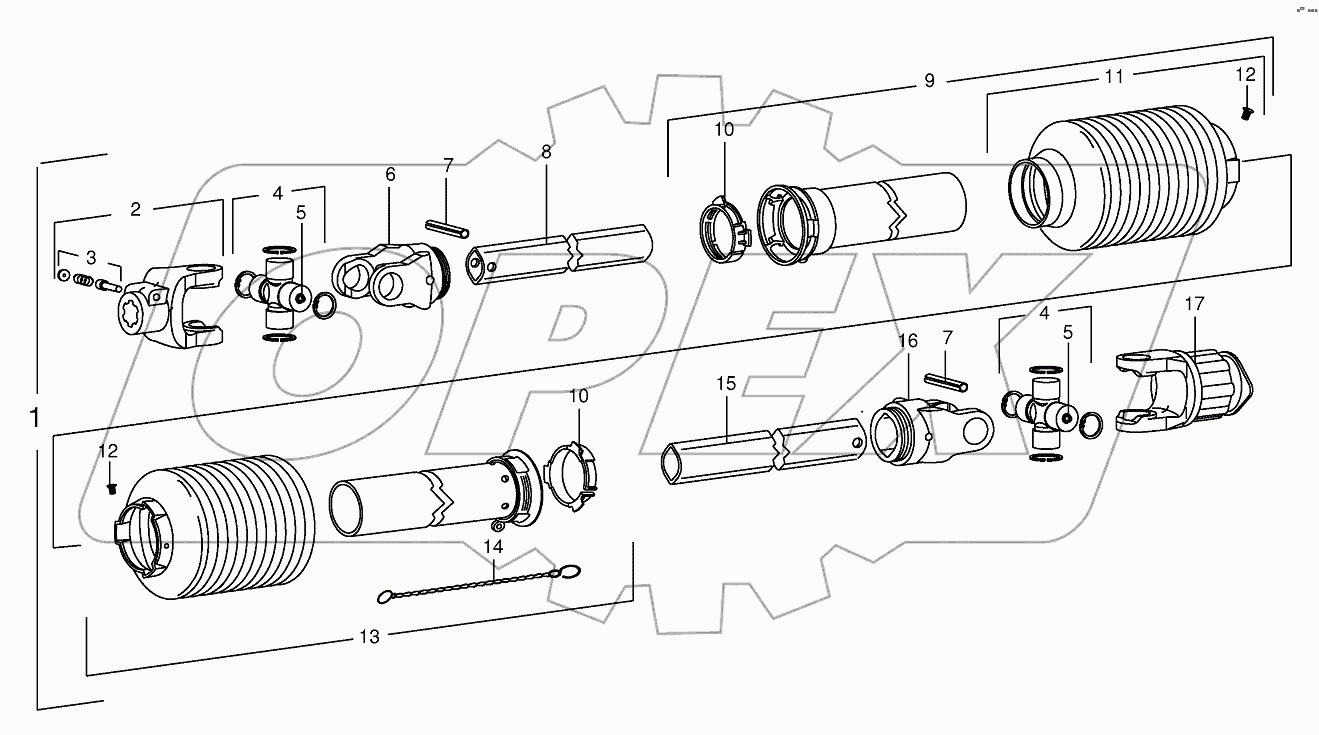 Pto drive shaft 619440 - 752300