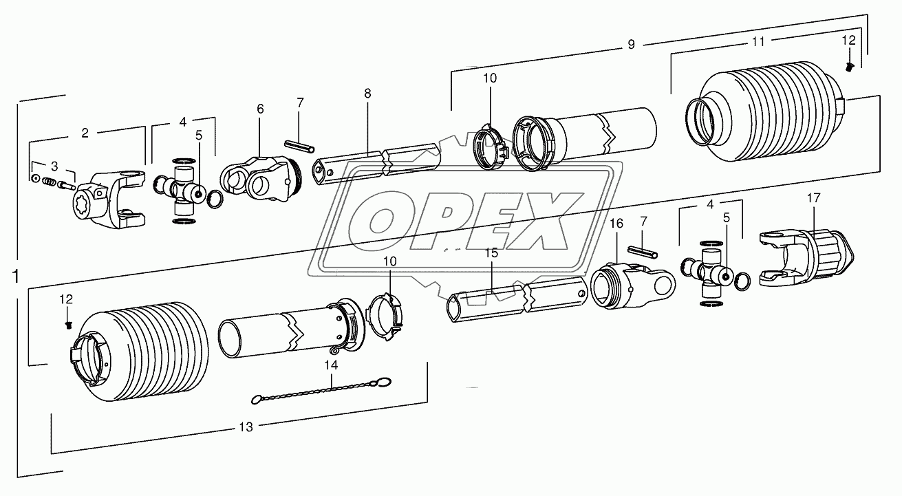 Pto drive shaft 752301 - 824610