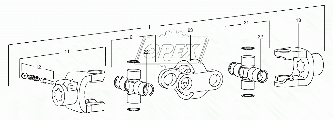 Double universal joint 752301 - 824610