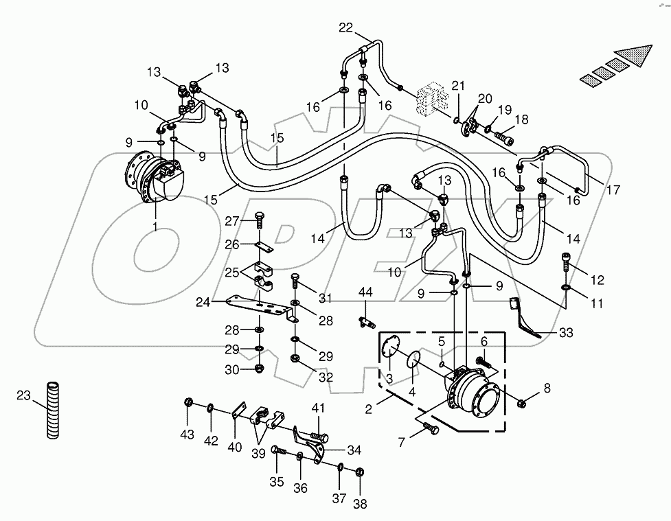 Traction drive wheel engine-rear