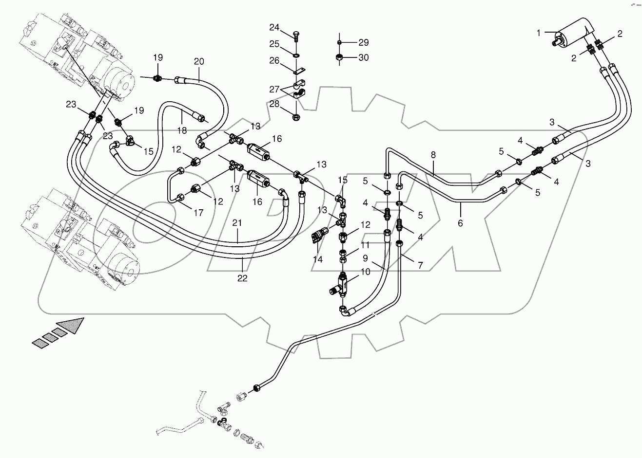 Hydraulics-sieve drive
