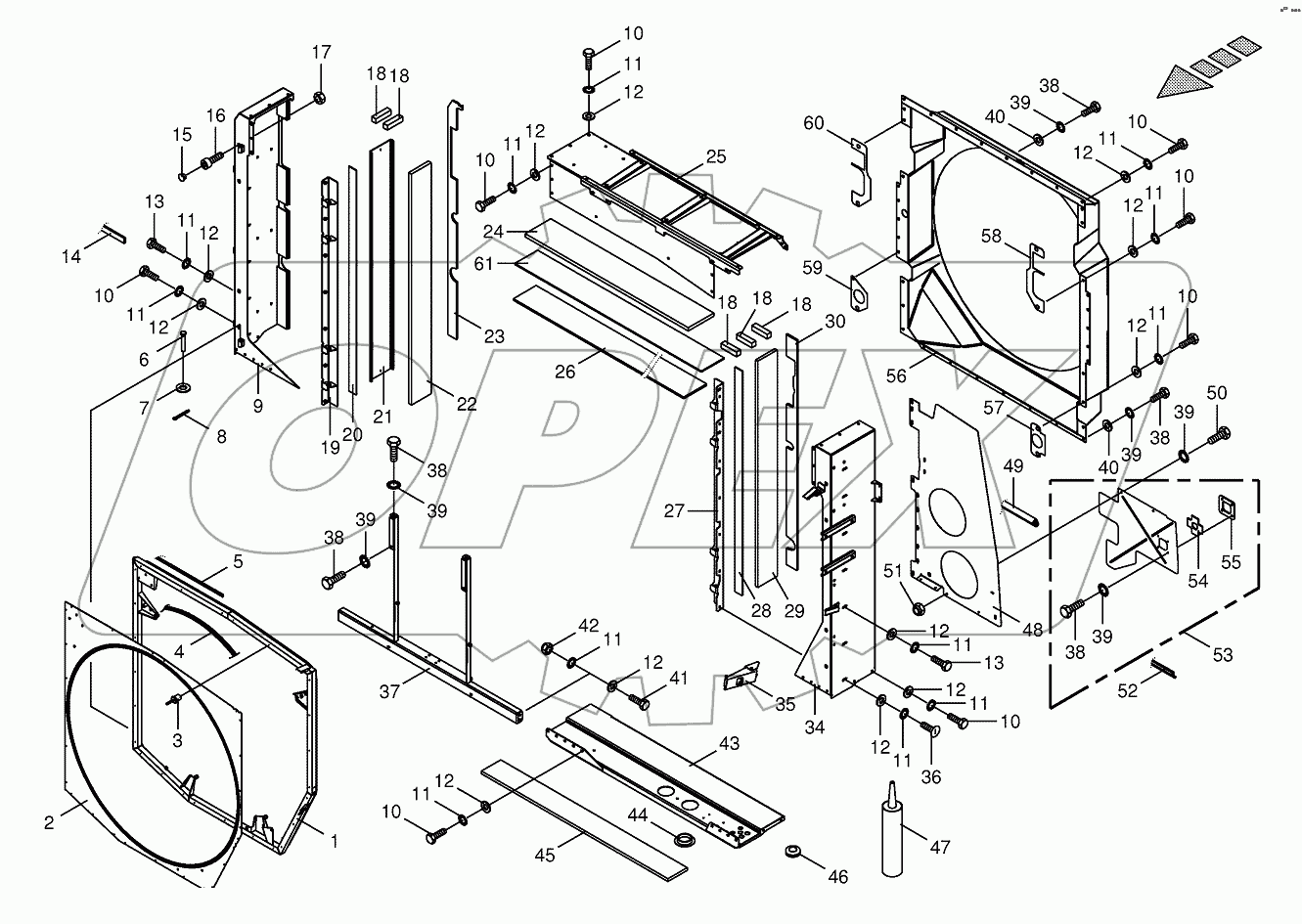 Radiator frame/radiator door
