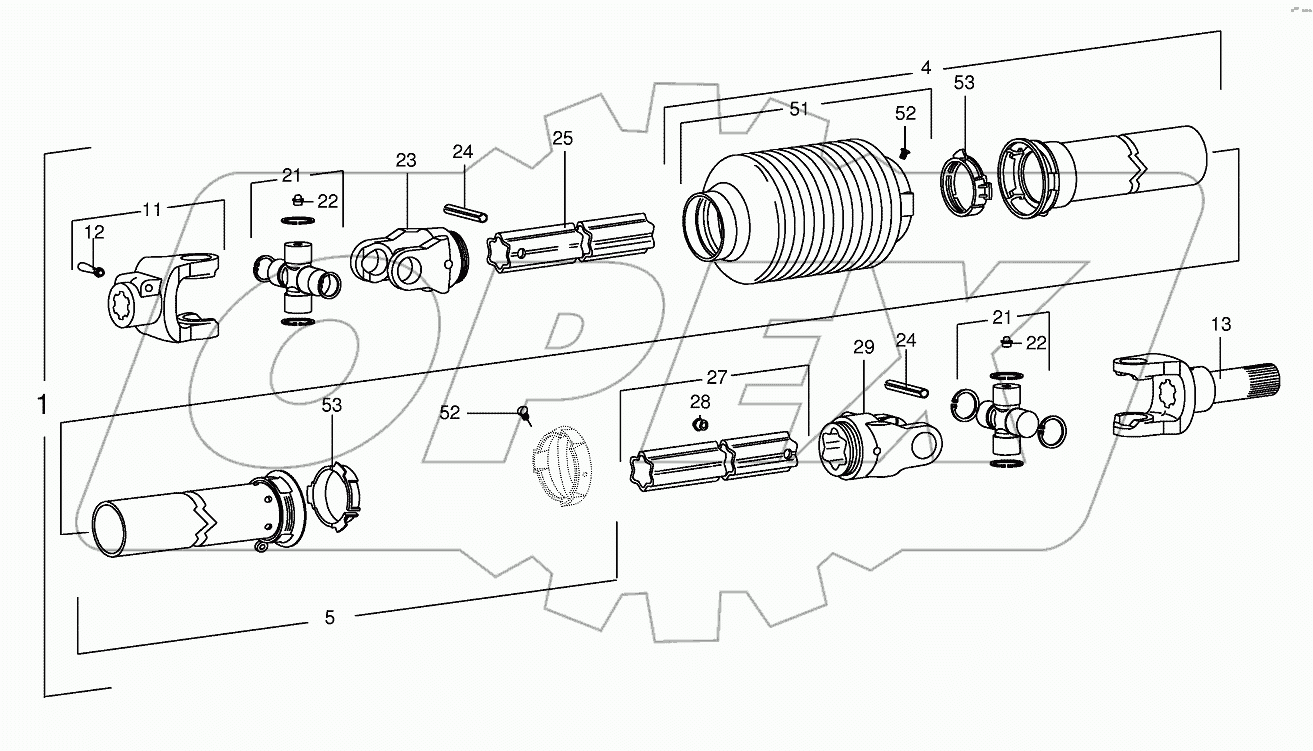 P.T.O shafts-roller drive
