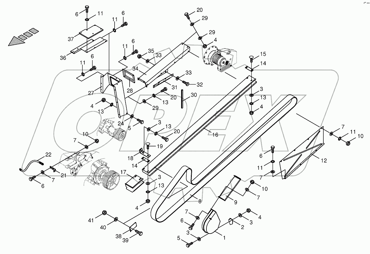 Belt guide-main drive