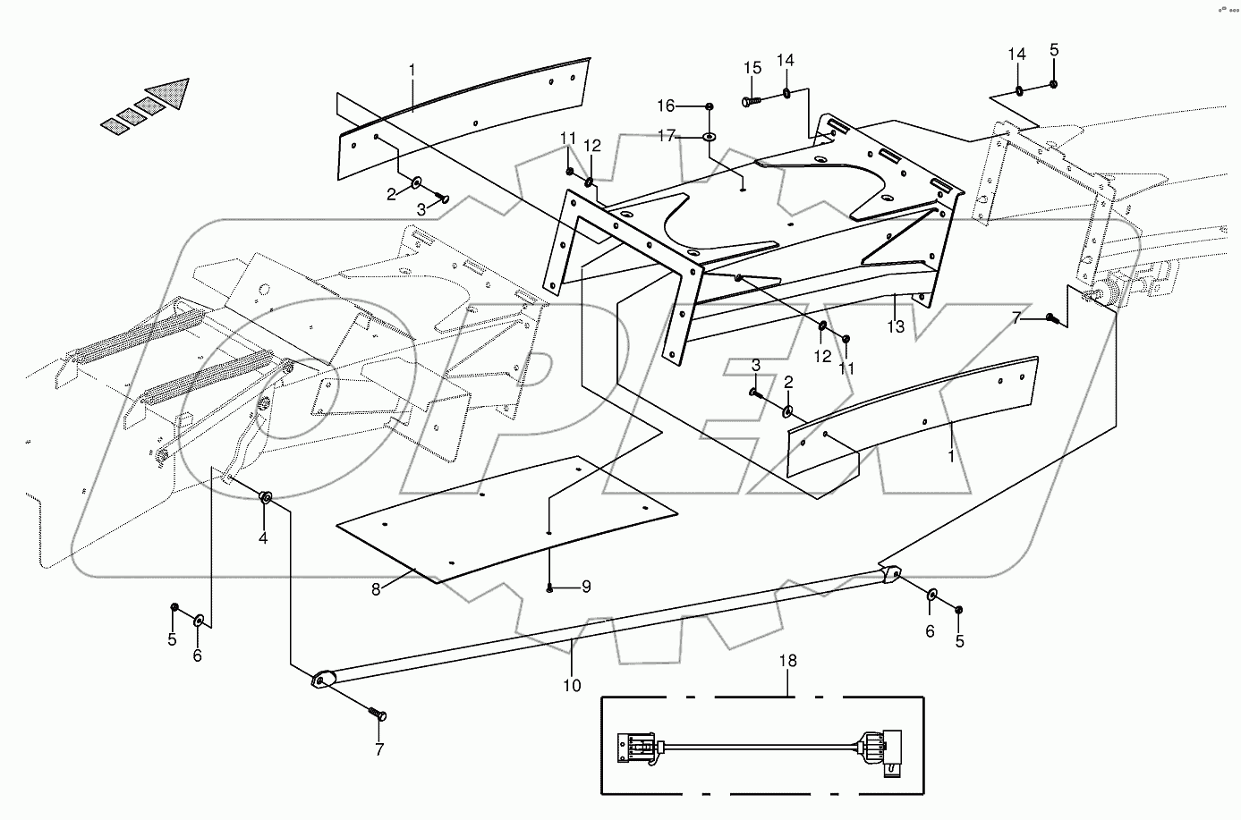 Discharge chute extension 10-row