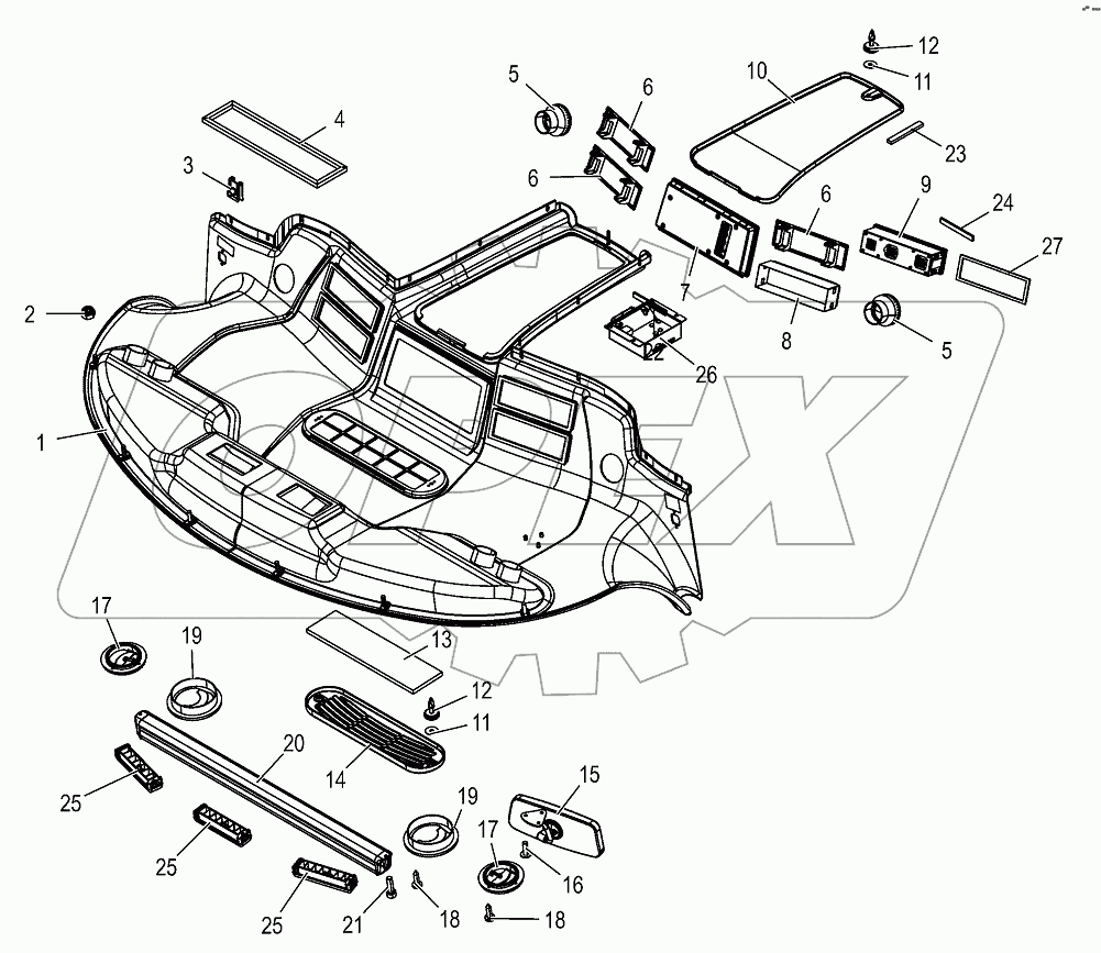 Cab - control panel (roof)