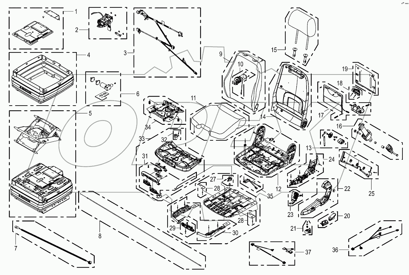 Wear parts - driver's seat -activo