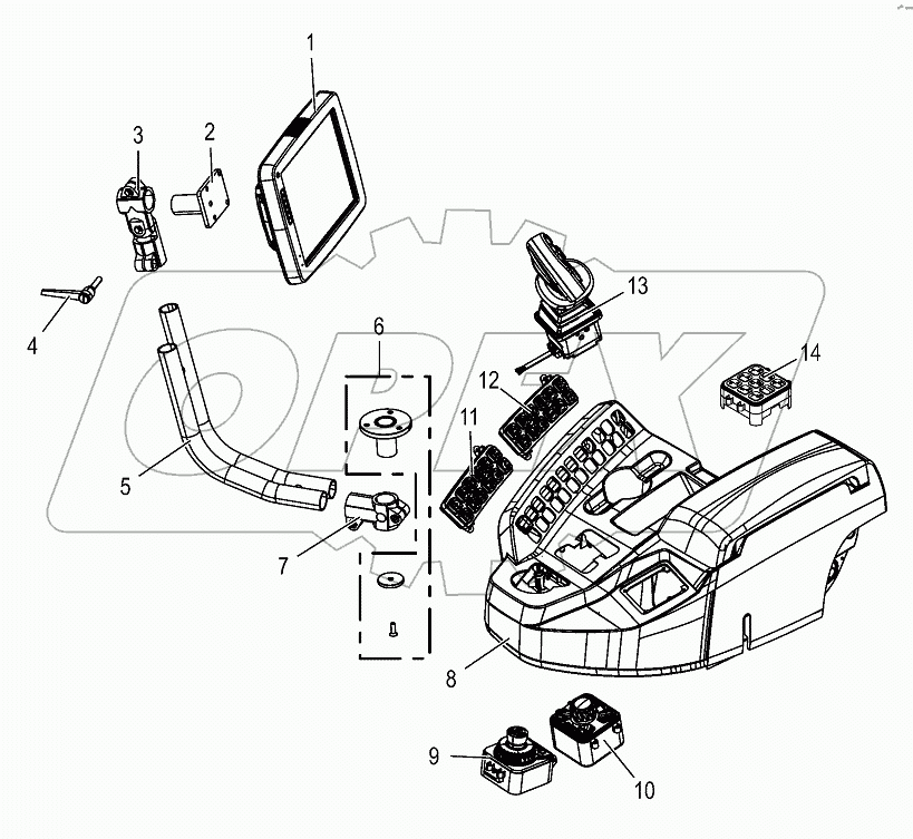 Cab - terminal / armrest
