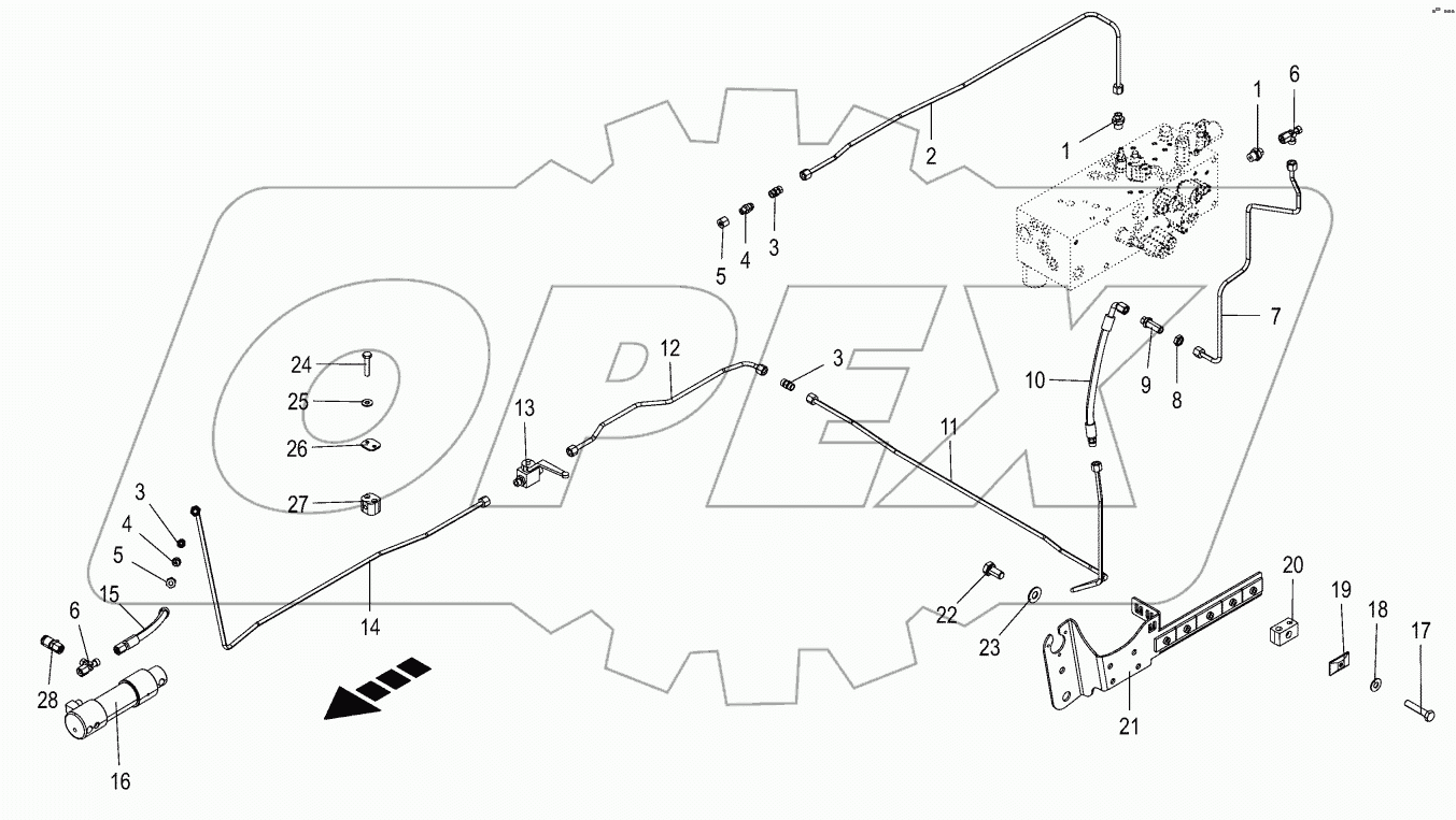 Hydraulics - pressure lines -front