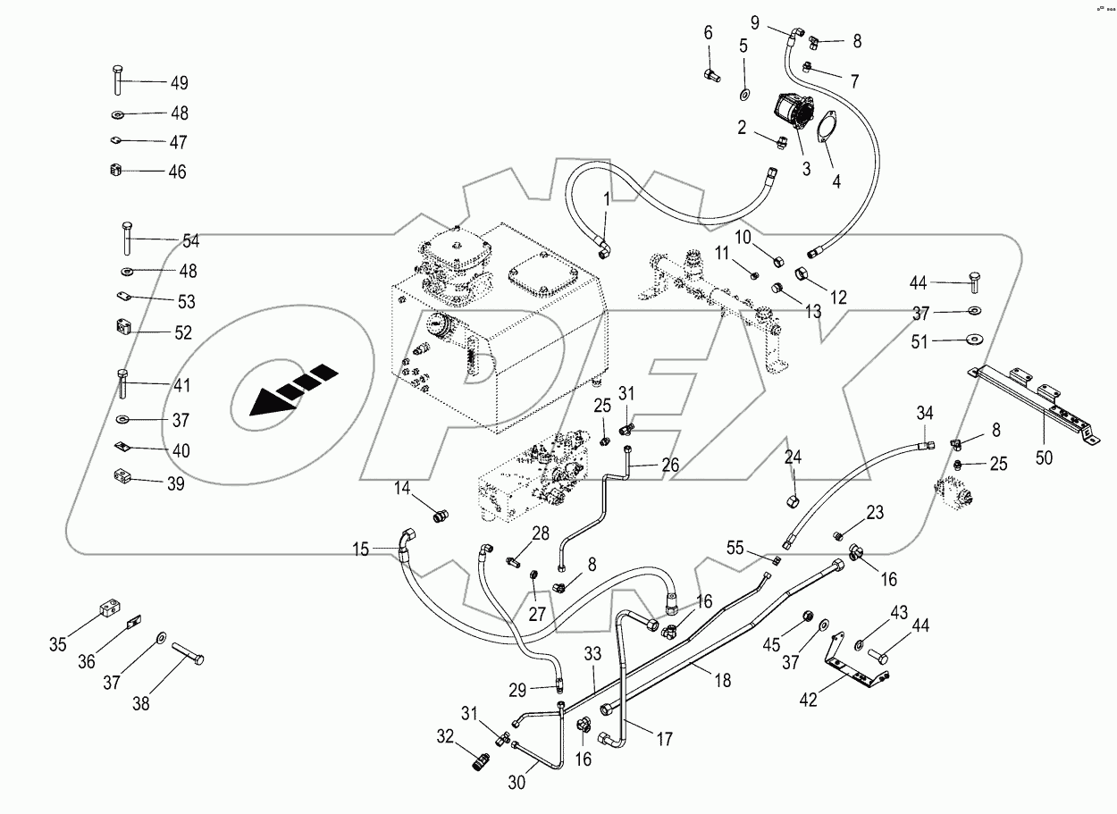 Hydraulics - pressure lines -back