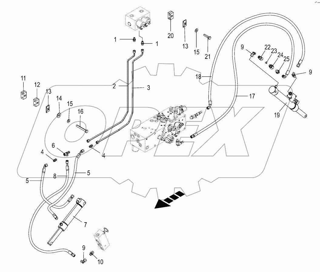 Hydraulics - clamping unit -front/back