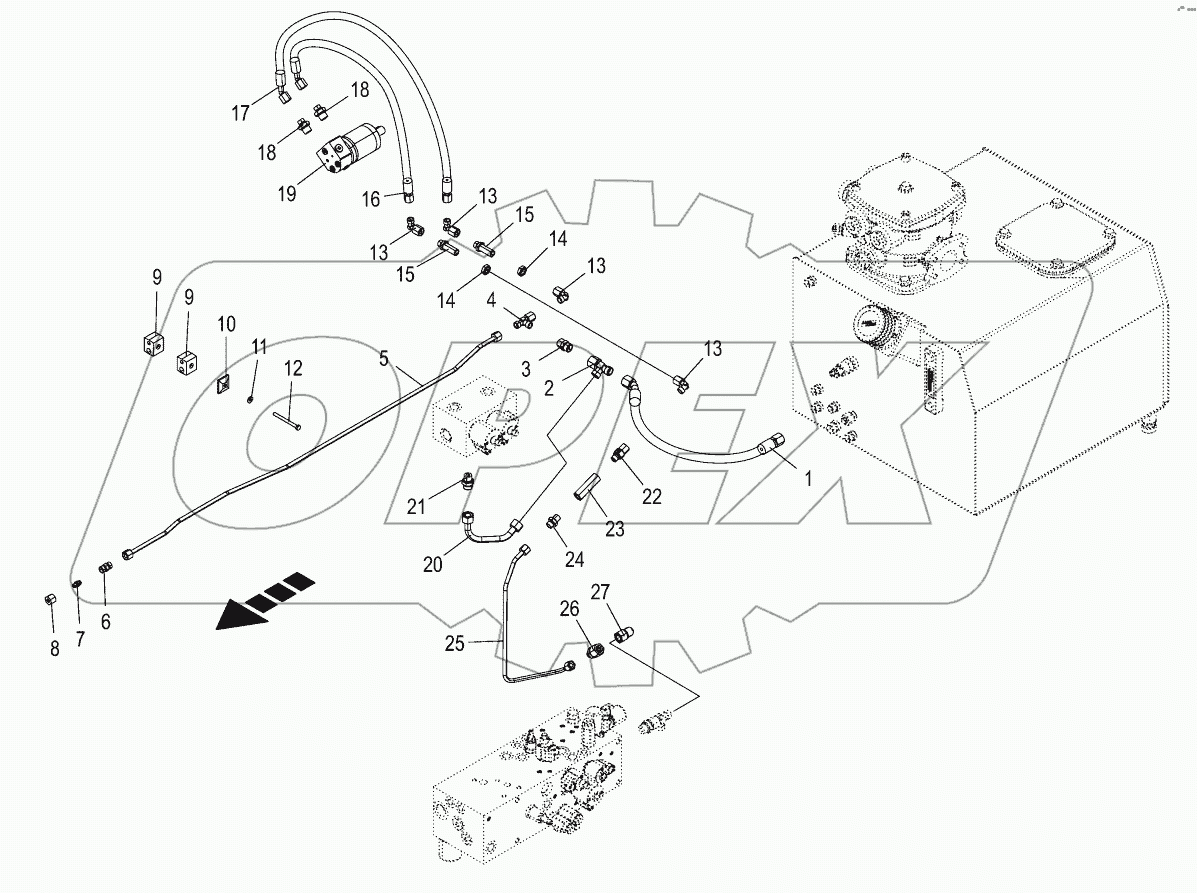 Hydraulics - sieve drive