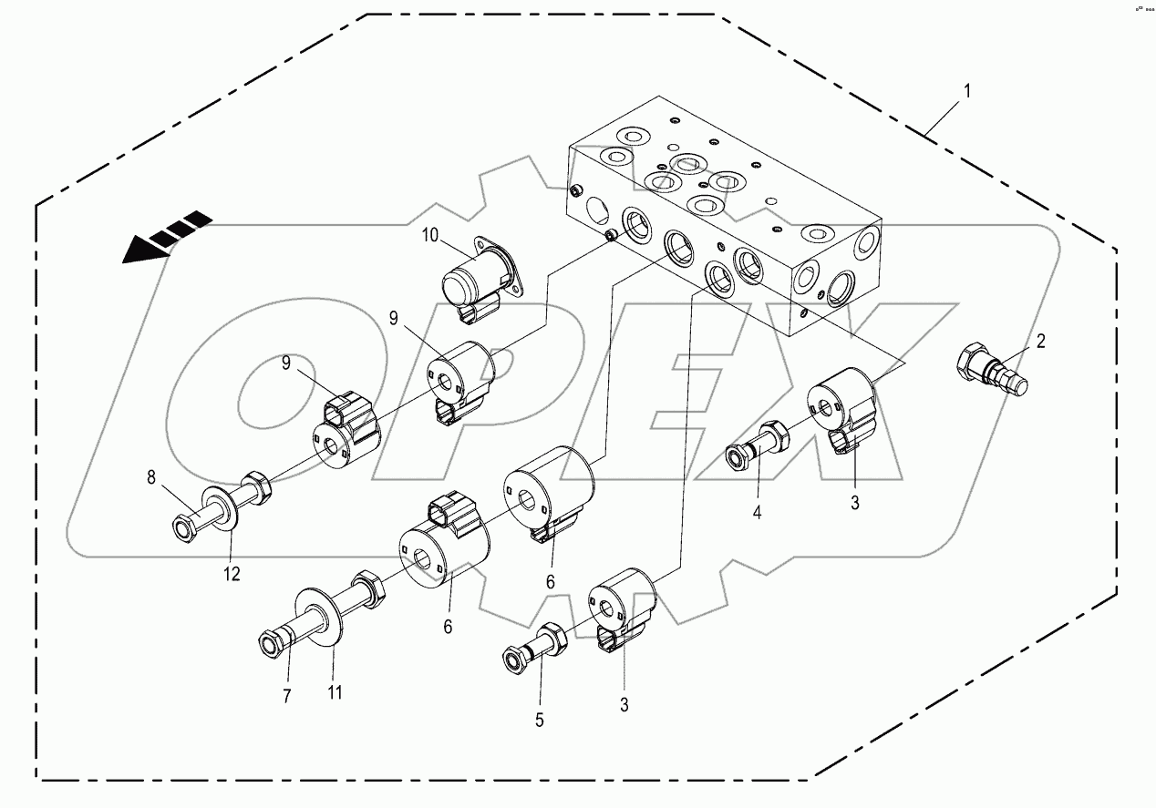 Hydraulics - front block-(24V)