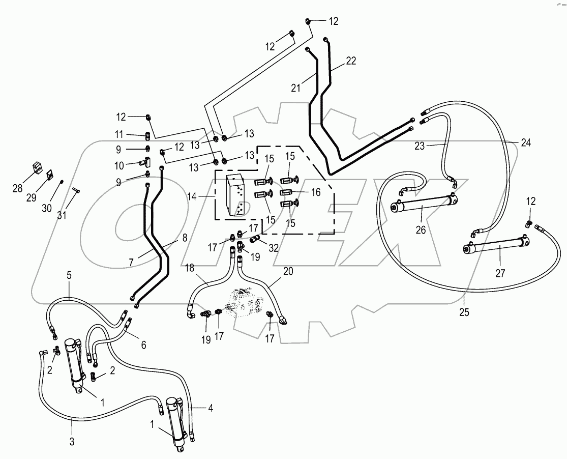 Hydraulics - swivelling device