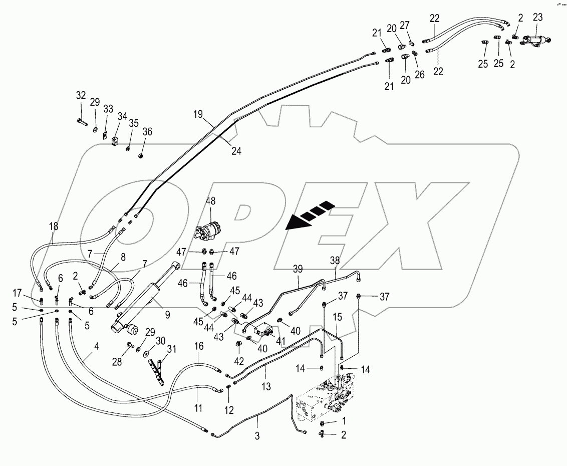 Hydraulics - discharge chute