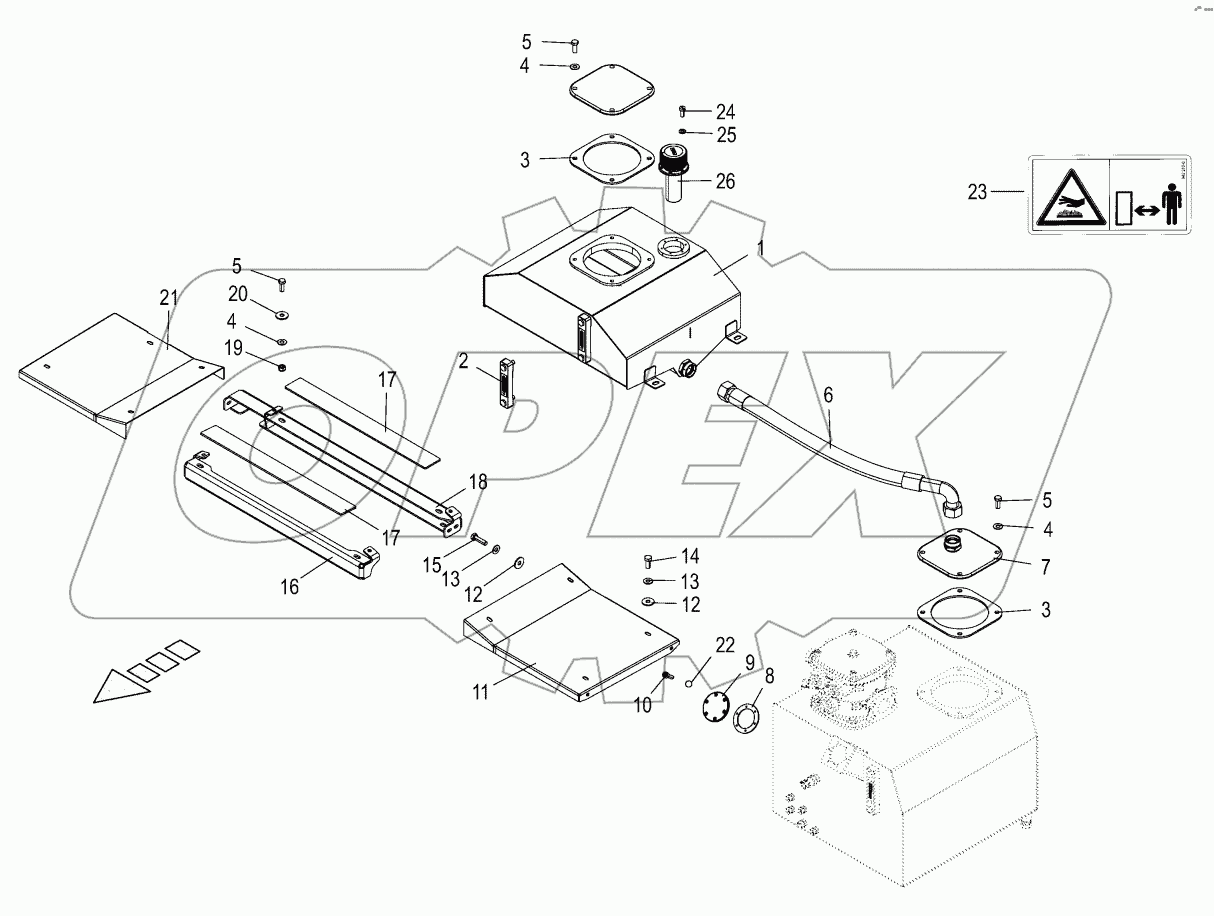 Hydraulics - auxiliary tank