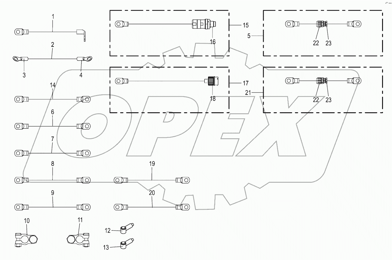 Battery and ground cable