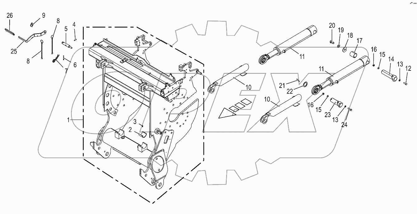 Chopping drum support