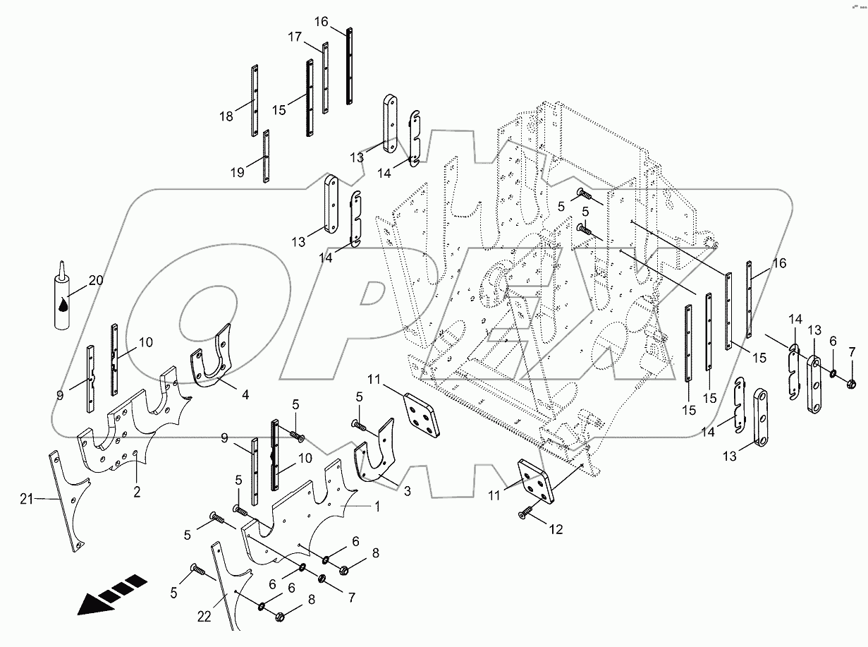 Wearing plates / guide - feeder Housing