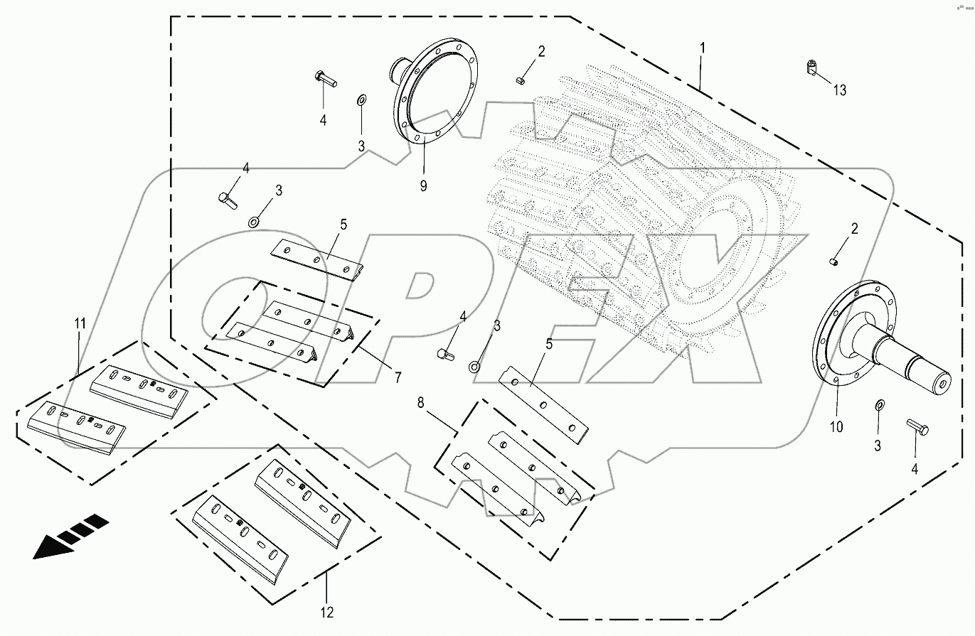 Chopping drum - 36 Knifes