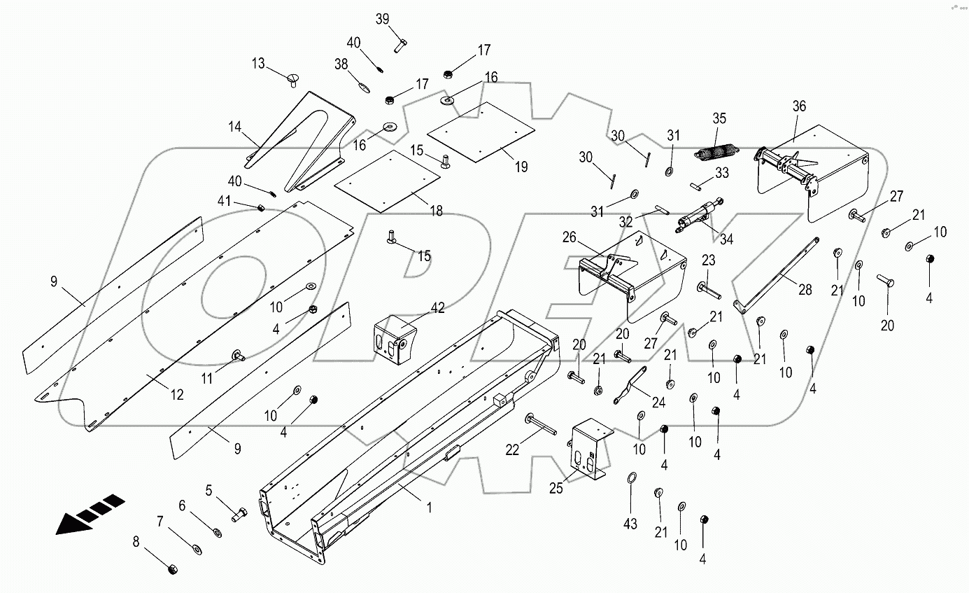 Discharge flap-end piece -8 rows