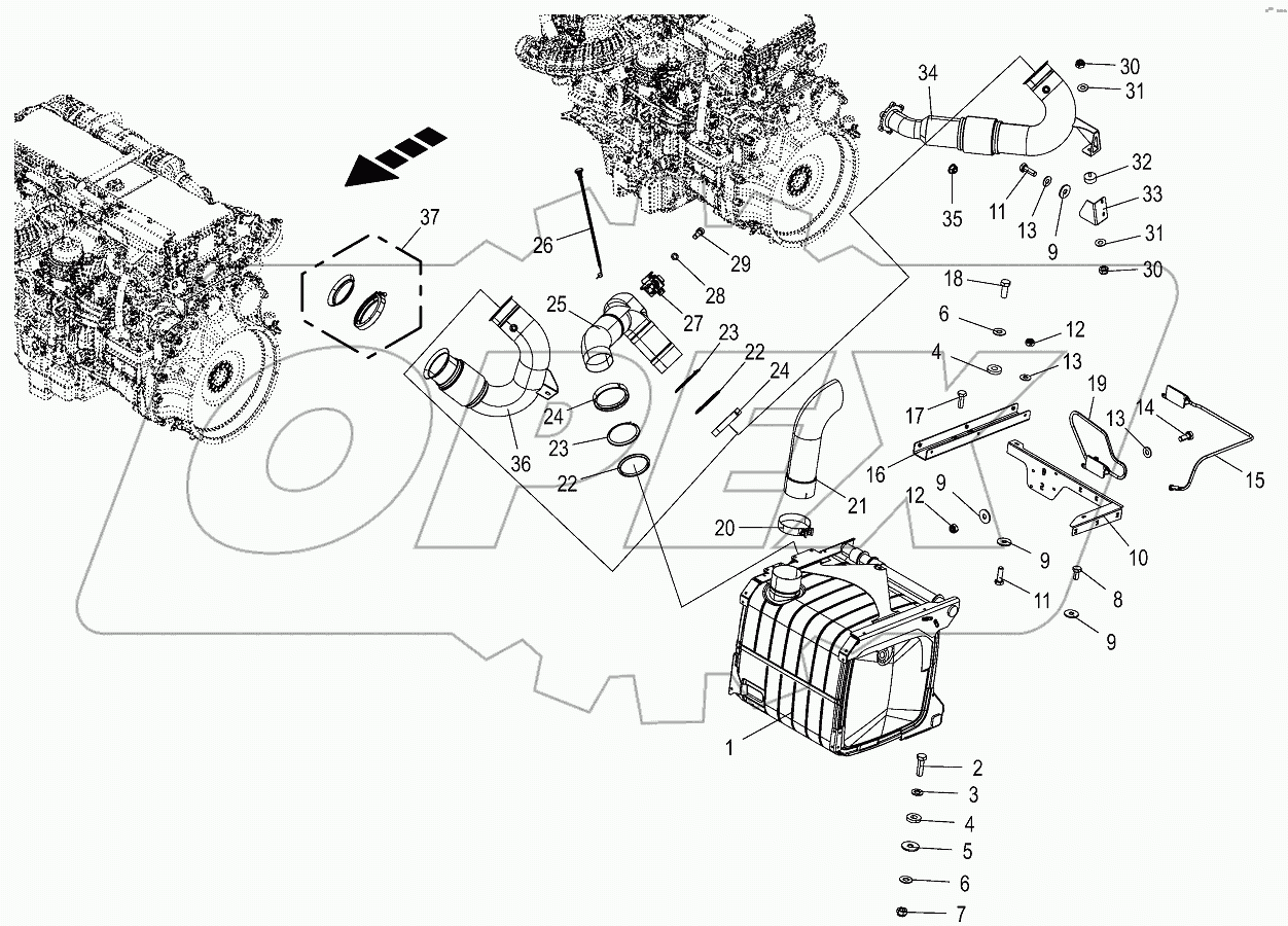 Exhaust gas equipment