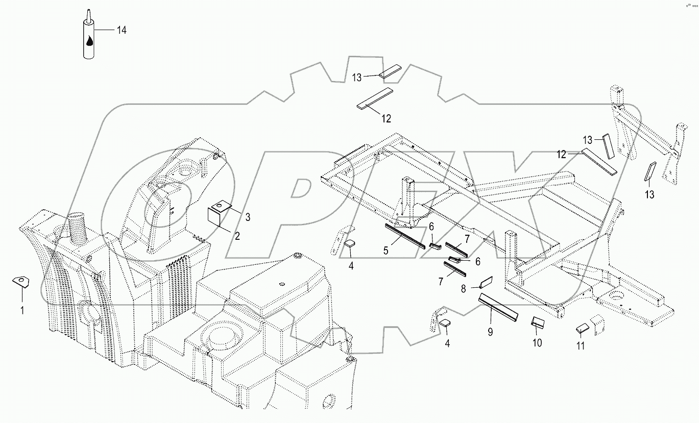 Diesel fuel tank -bonded rubber plate