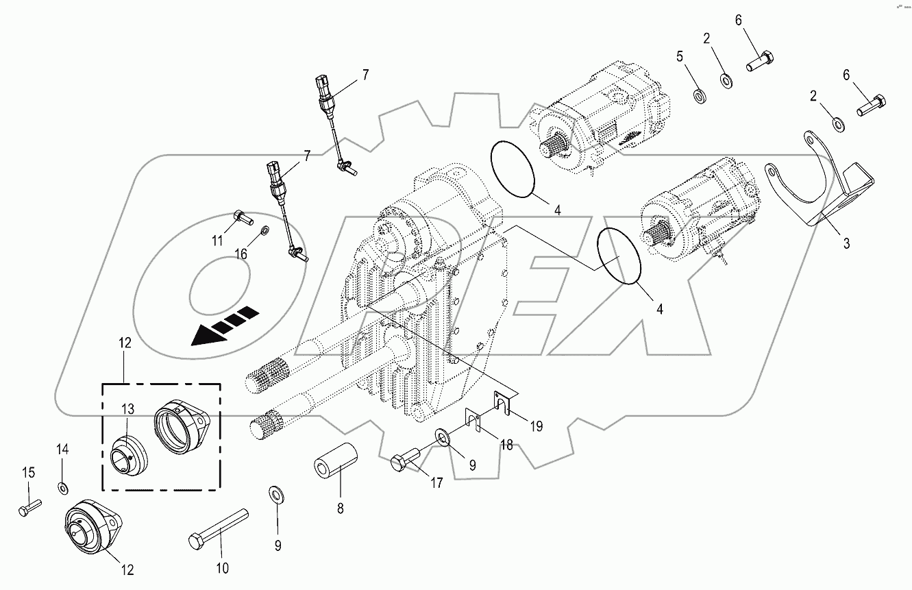 Front attachment drive