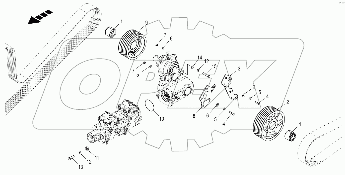 Mounting parts - intermediate gearbox