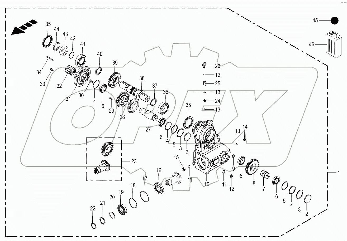 Intermediate gearbox