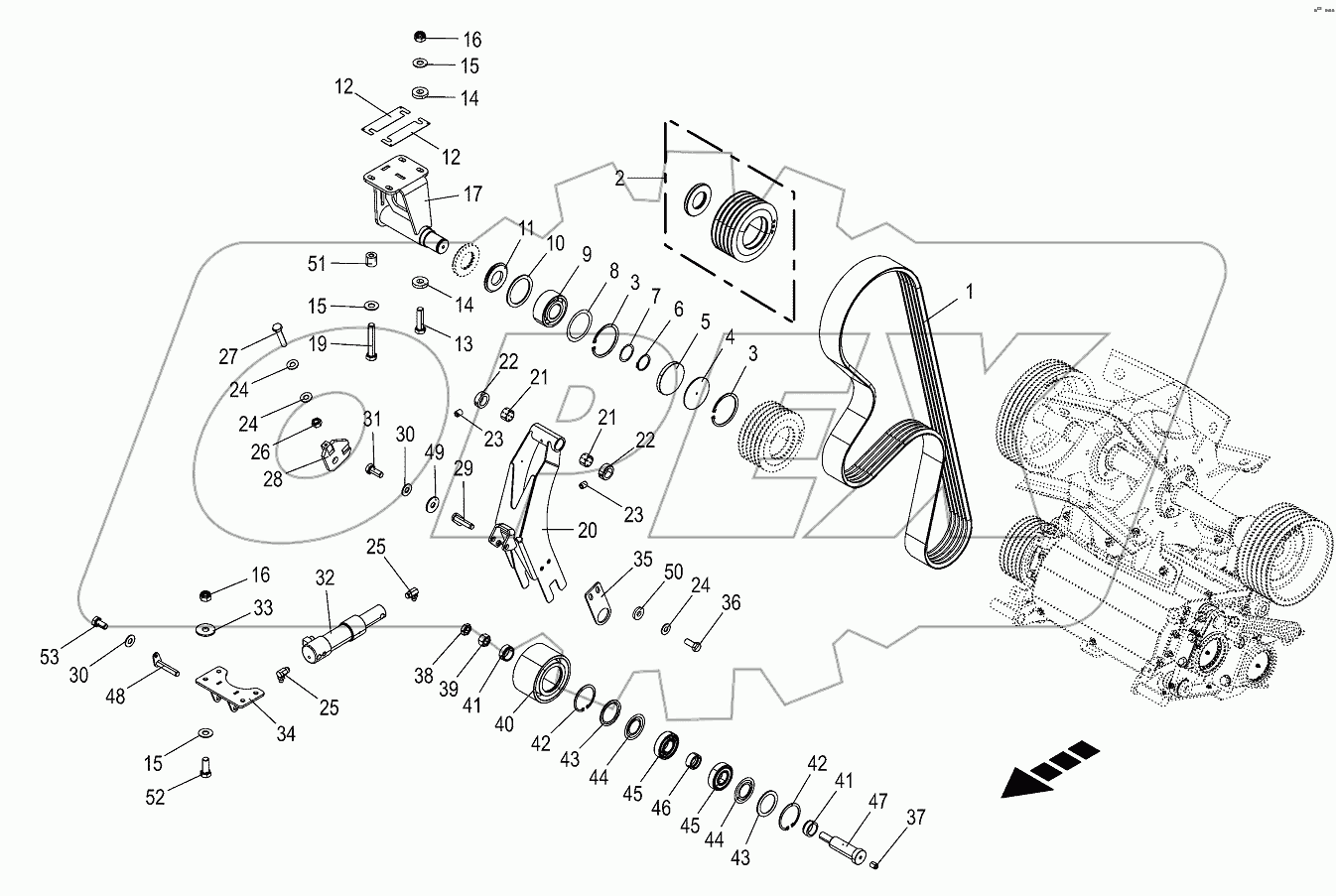 Belt drive corn conditioner