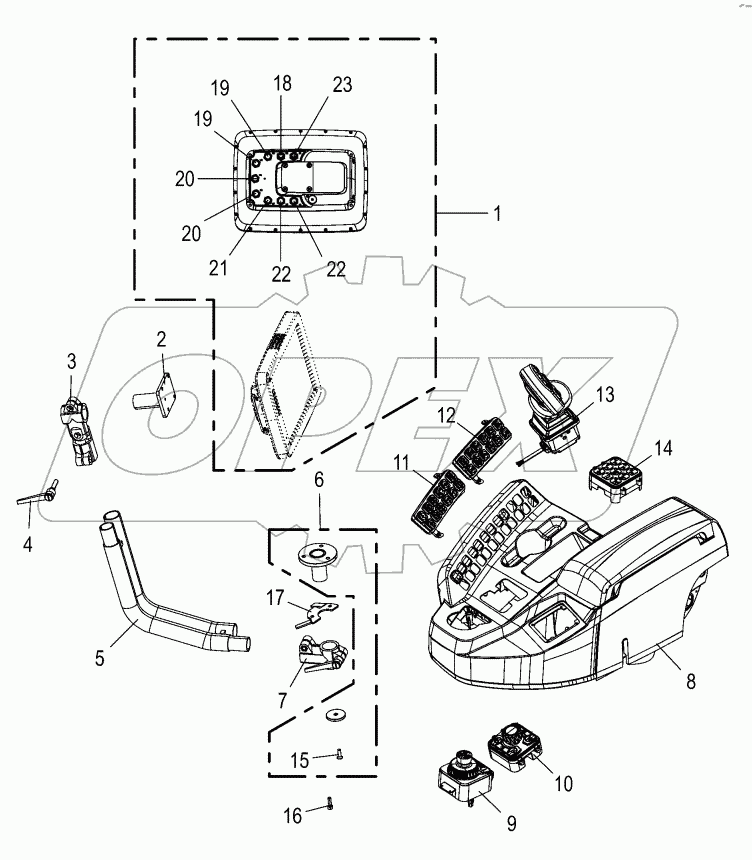Cab - terminal / armrest