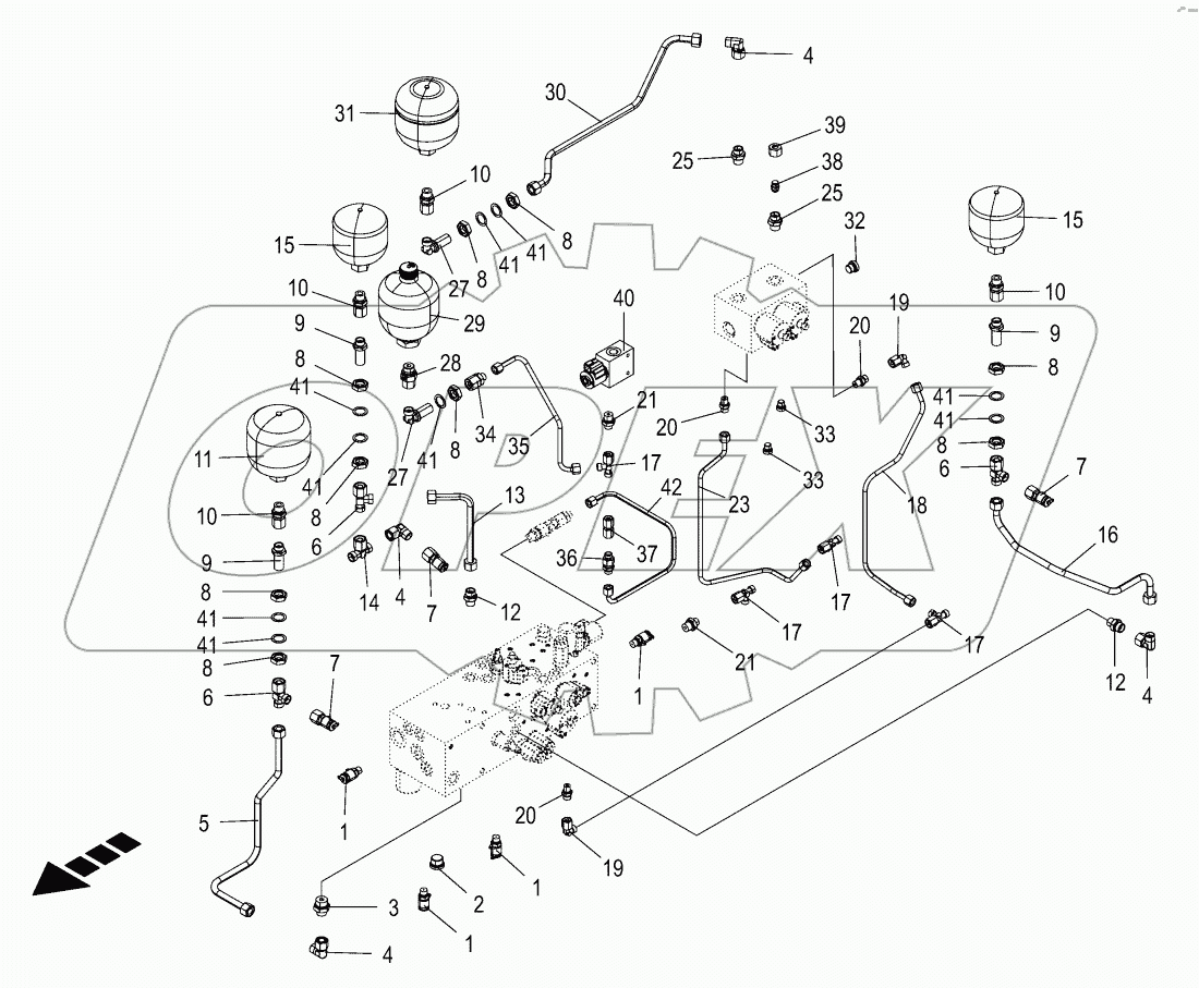Hydraulic panel / pressure accumulator