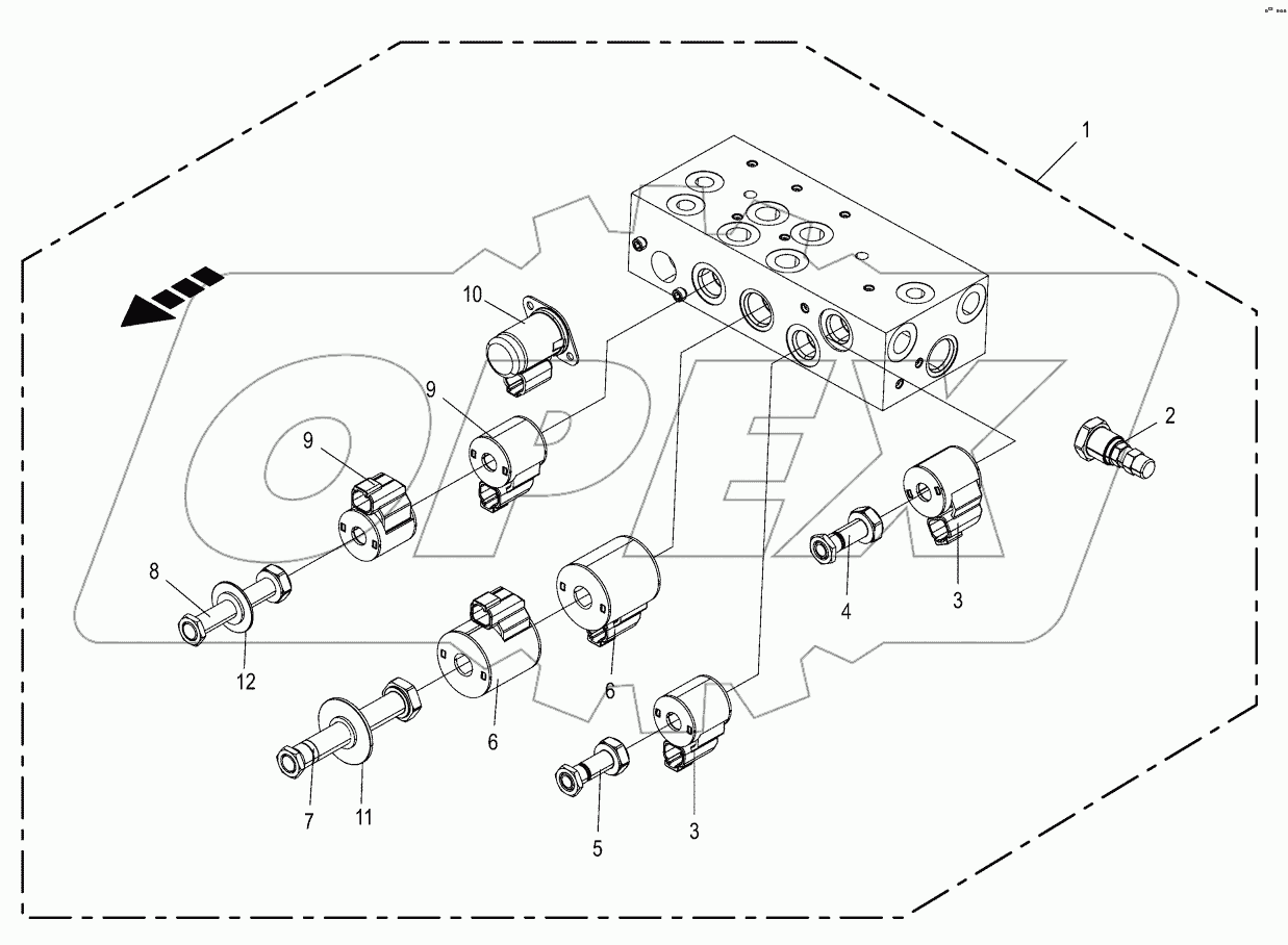 Hydraulics - front block-(24V)
