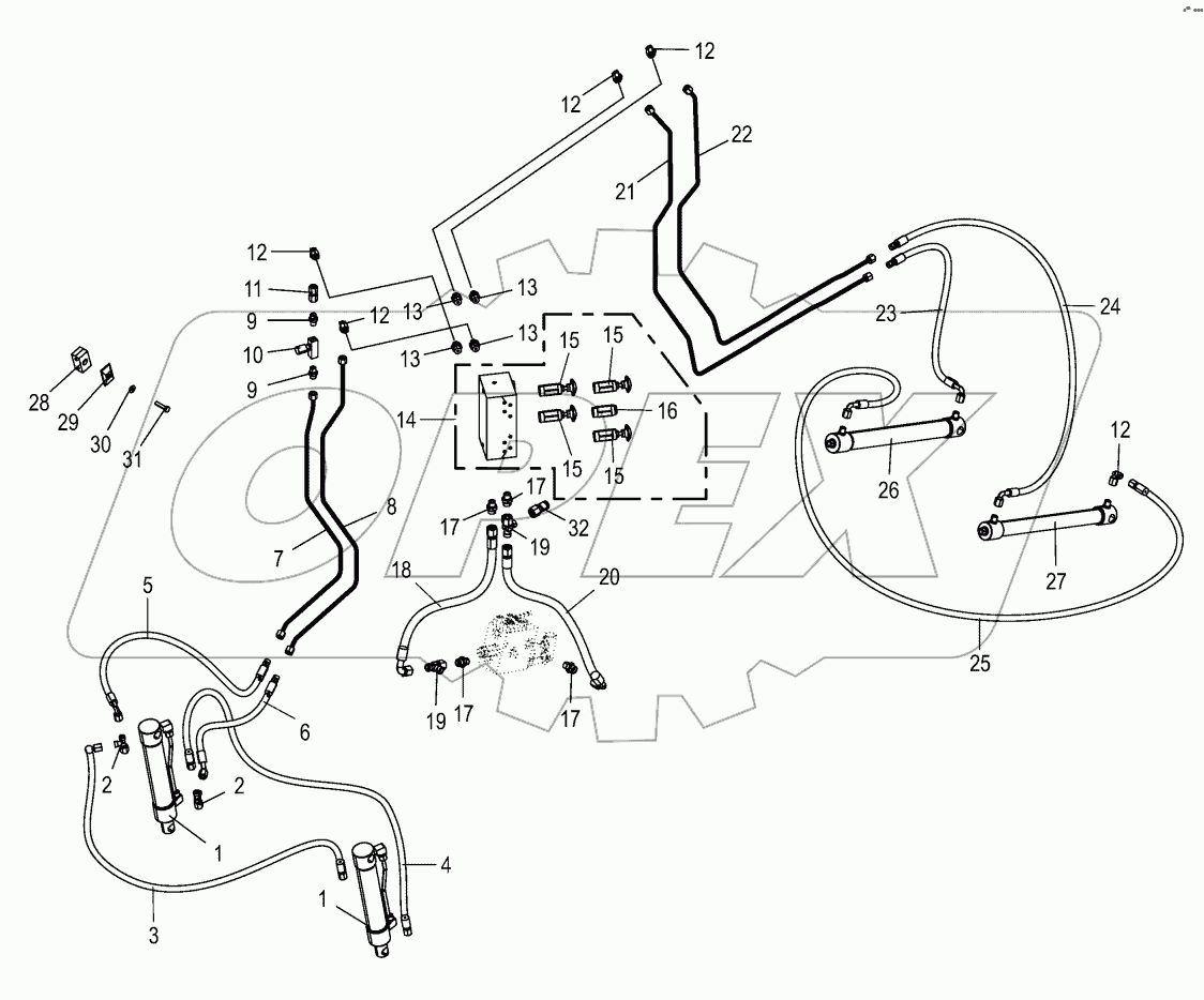 Hydraulics - swivelling device