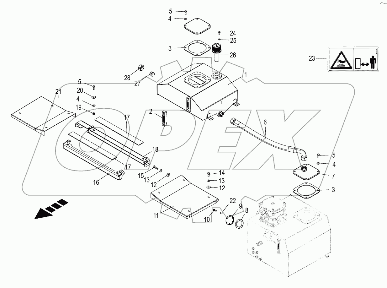 Hydraulics - auxiliary tank