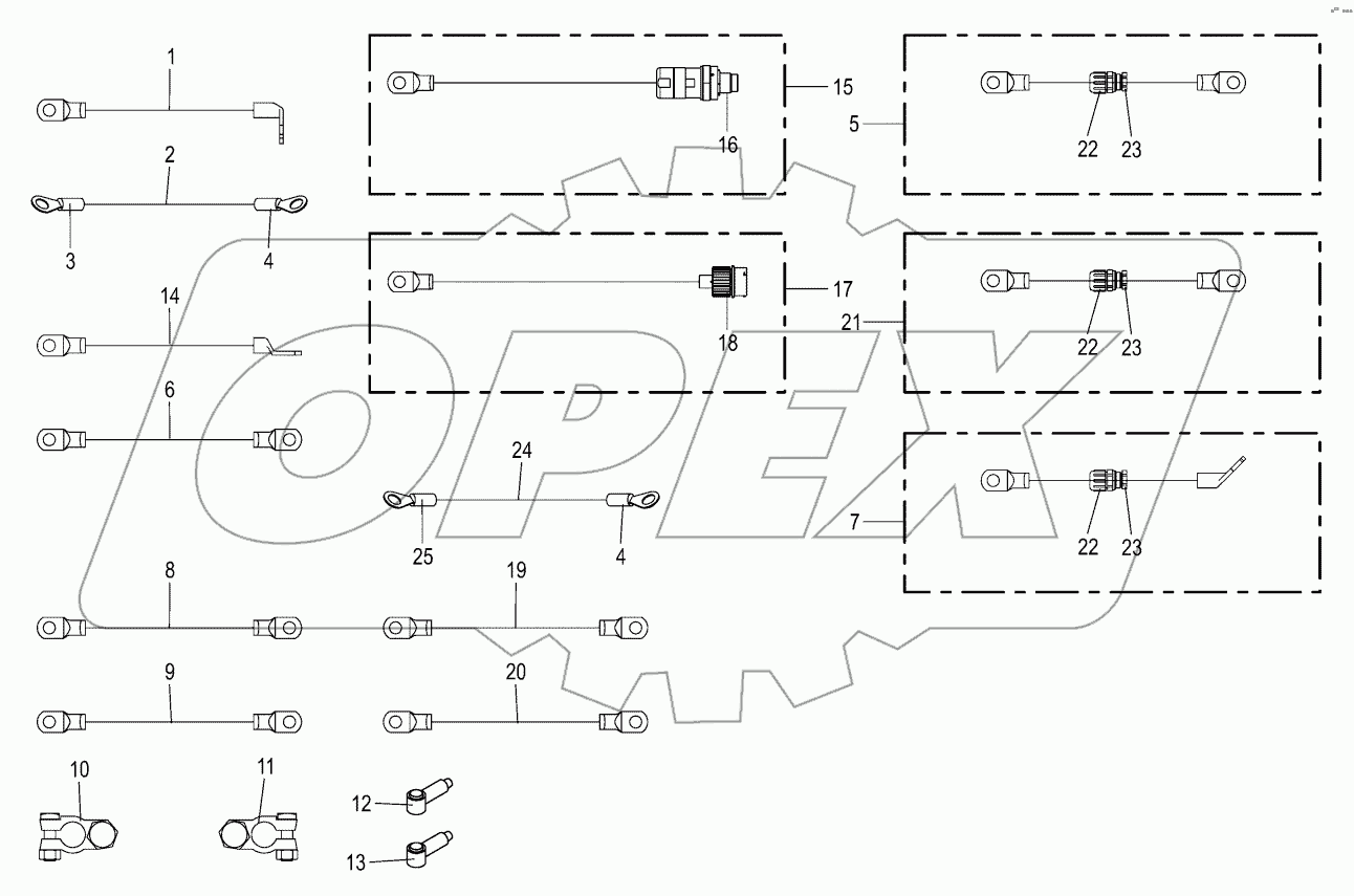 Battery and ground cable