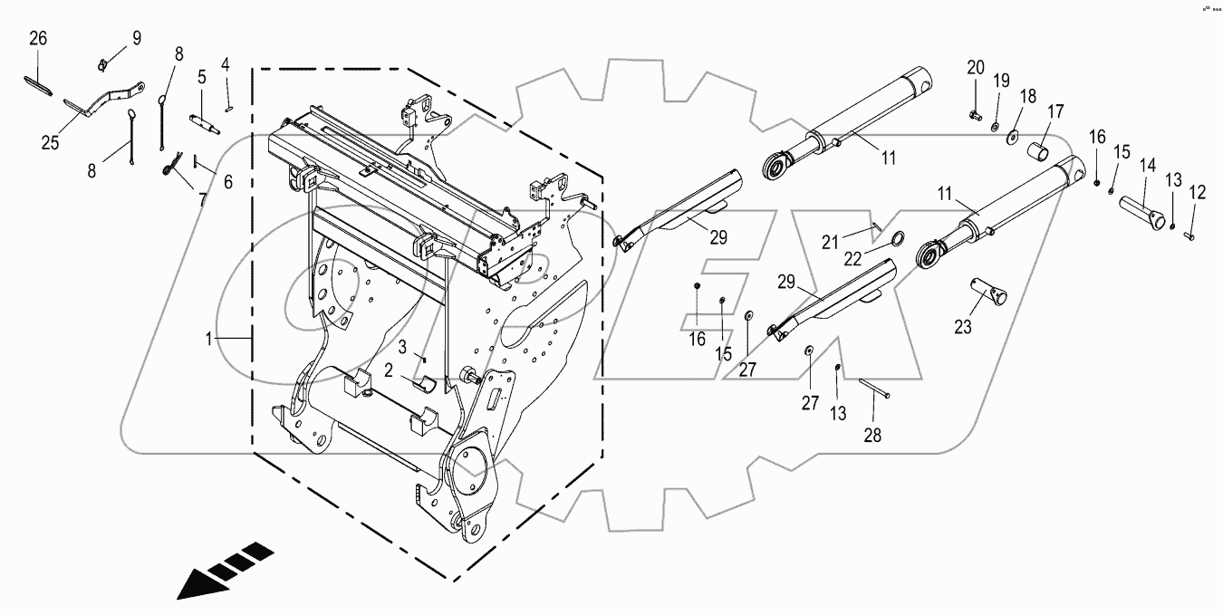 Chopping drum support