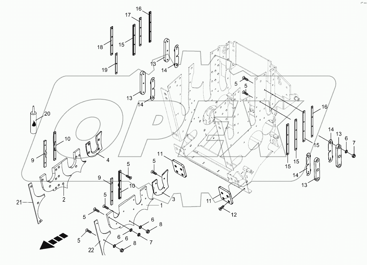 Wearing plates / guide - feeder Housing