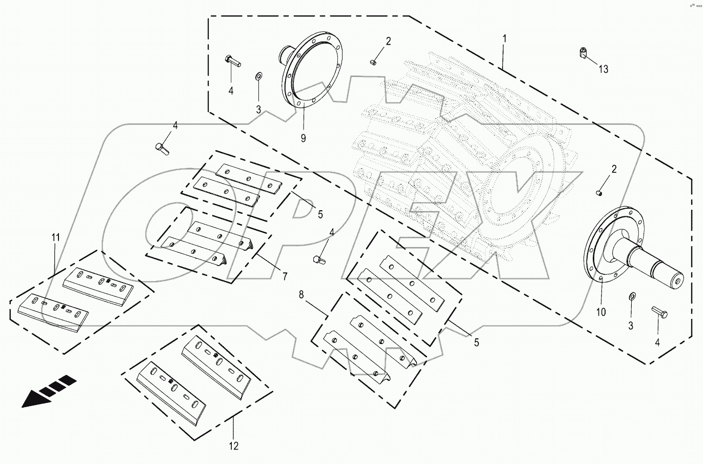 Chopping drum - 28 Knifes