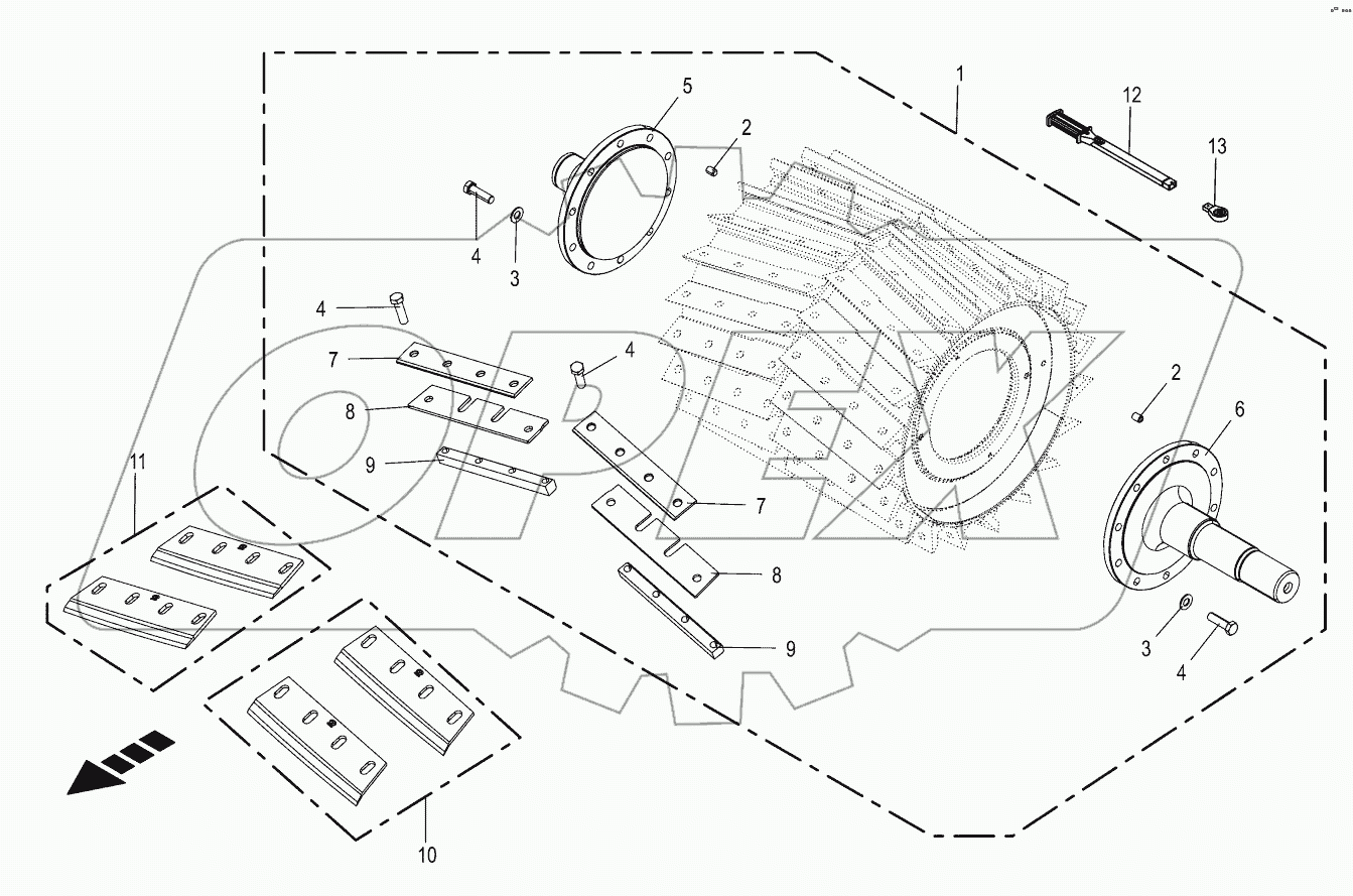 Chopping drum - 40 Knifes