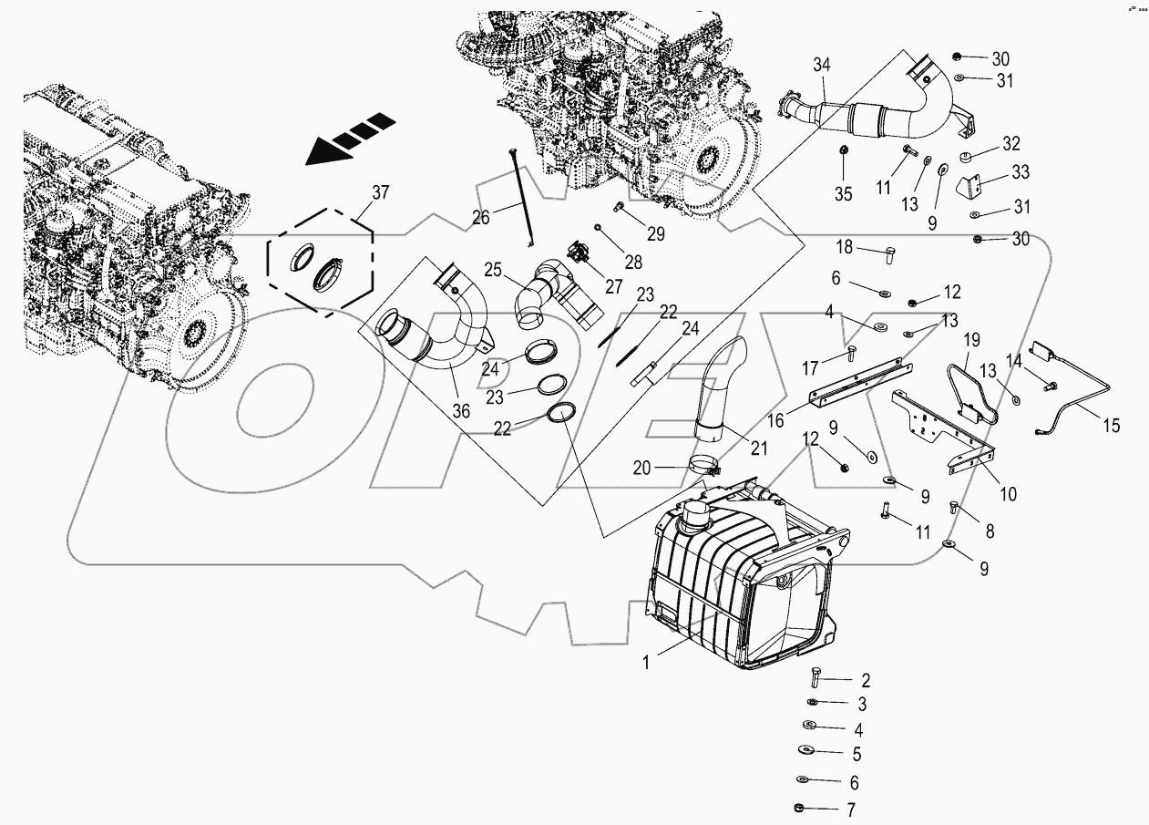 Exhaust gas equipment