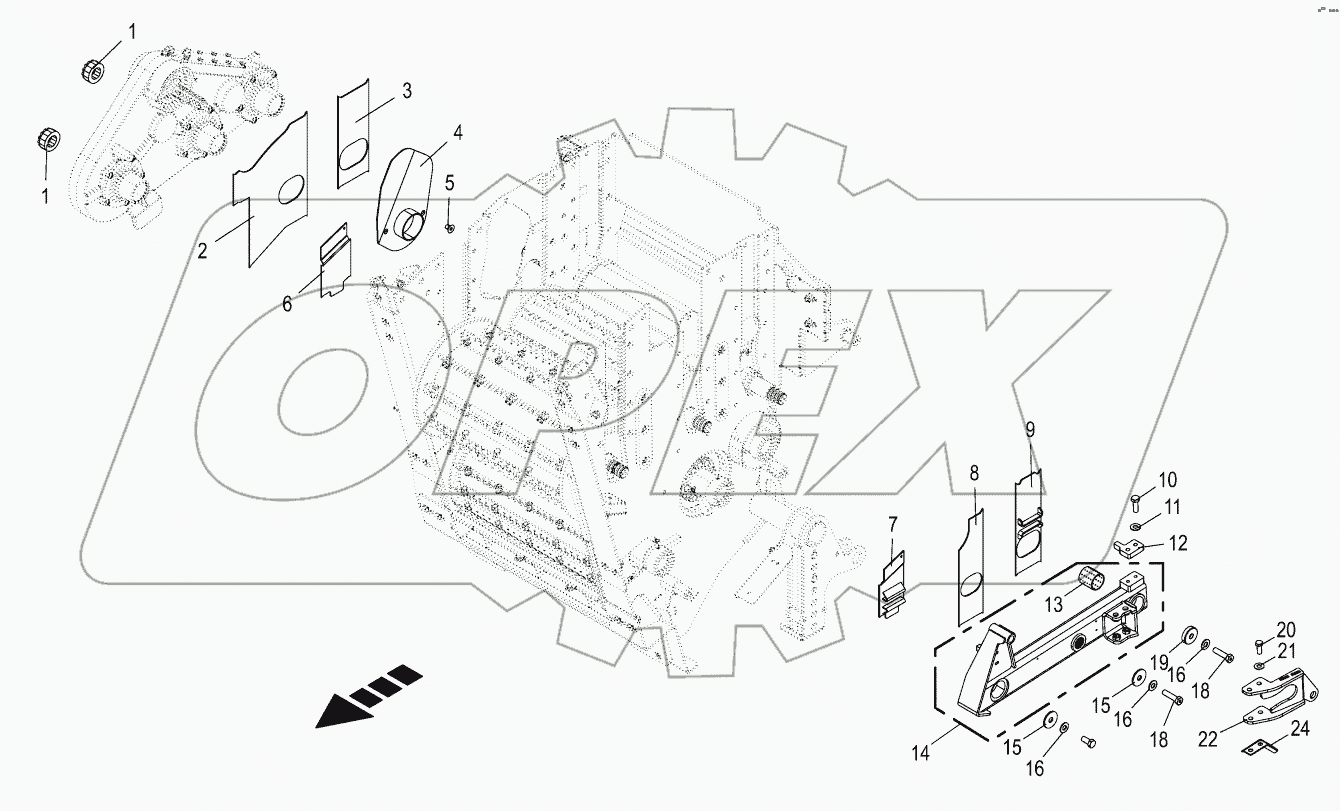 Top feed roller bearing