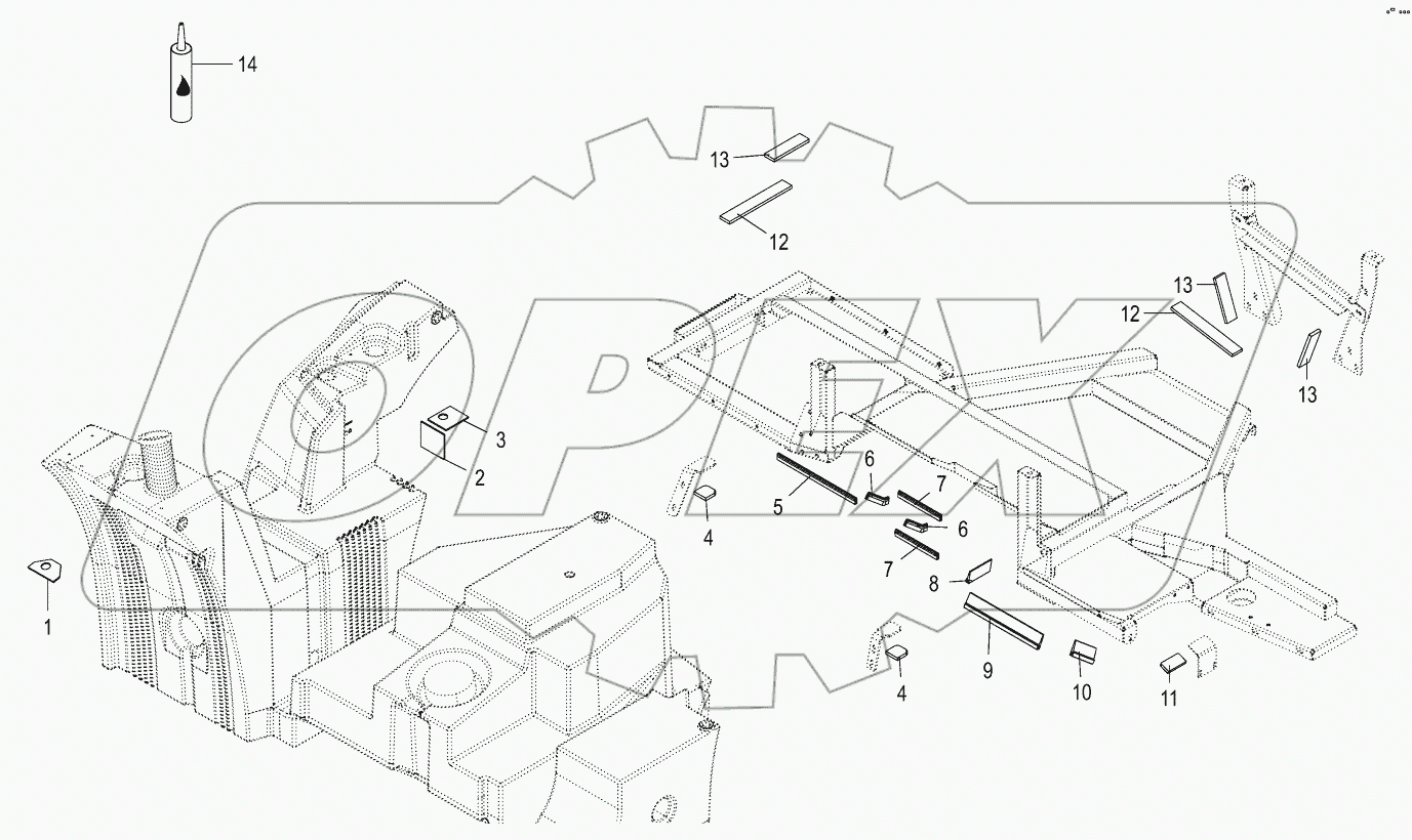 Diesel fuel tank - bonded rubber plate