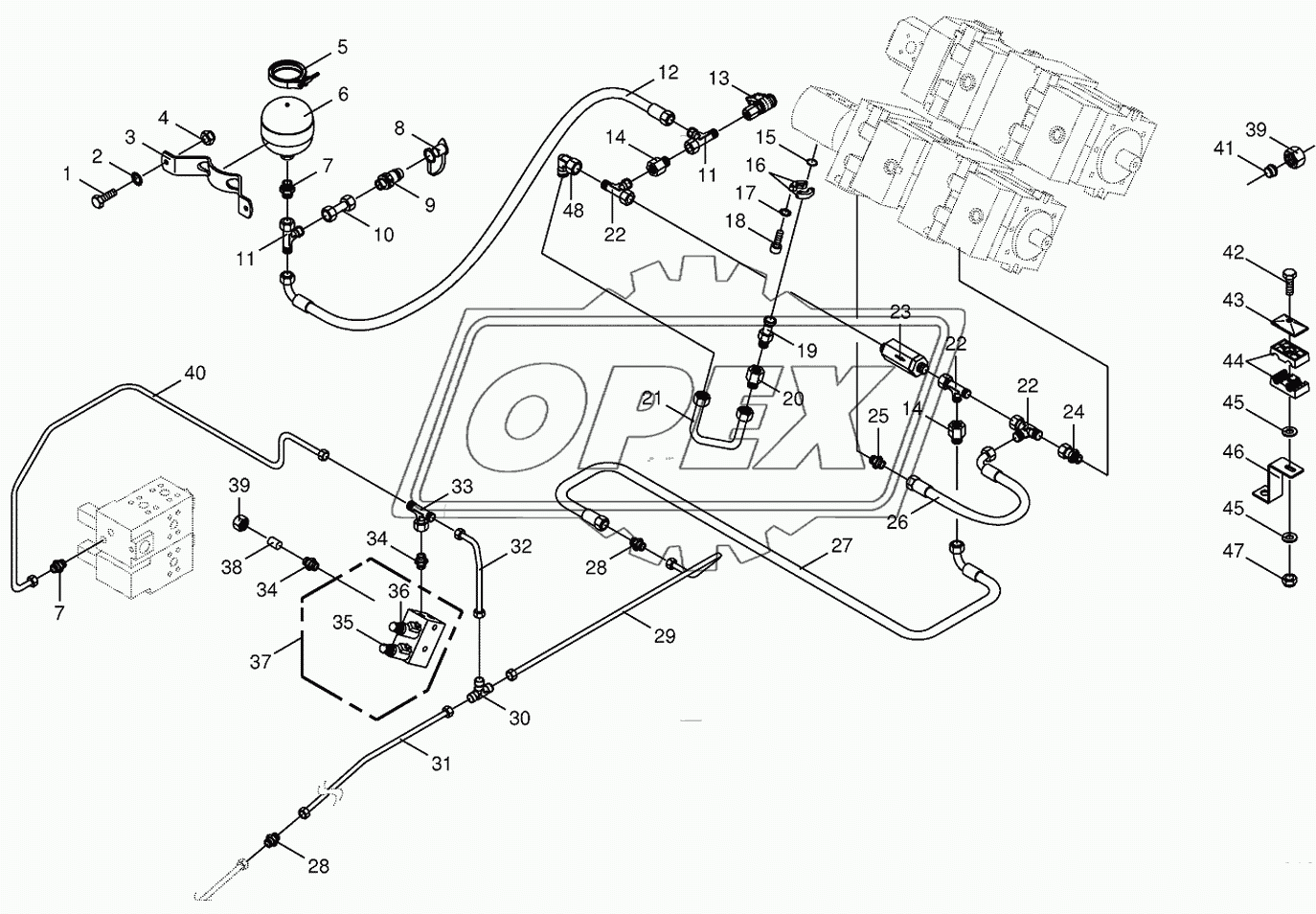 Charge pressure lines-back 1