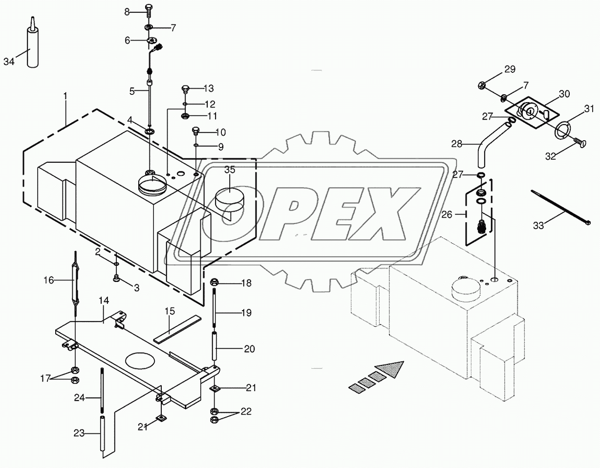 Additional tank for silage agent system