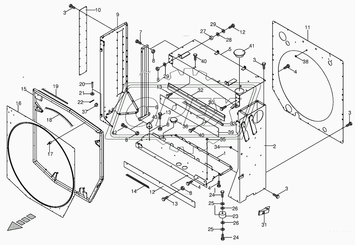 Radiator frame/radiator door