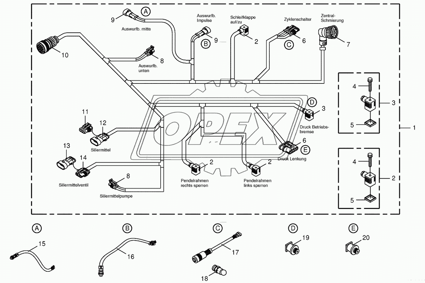 Wiring harness-below the cabin