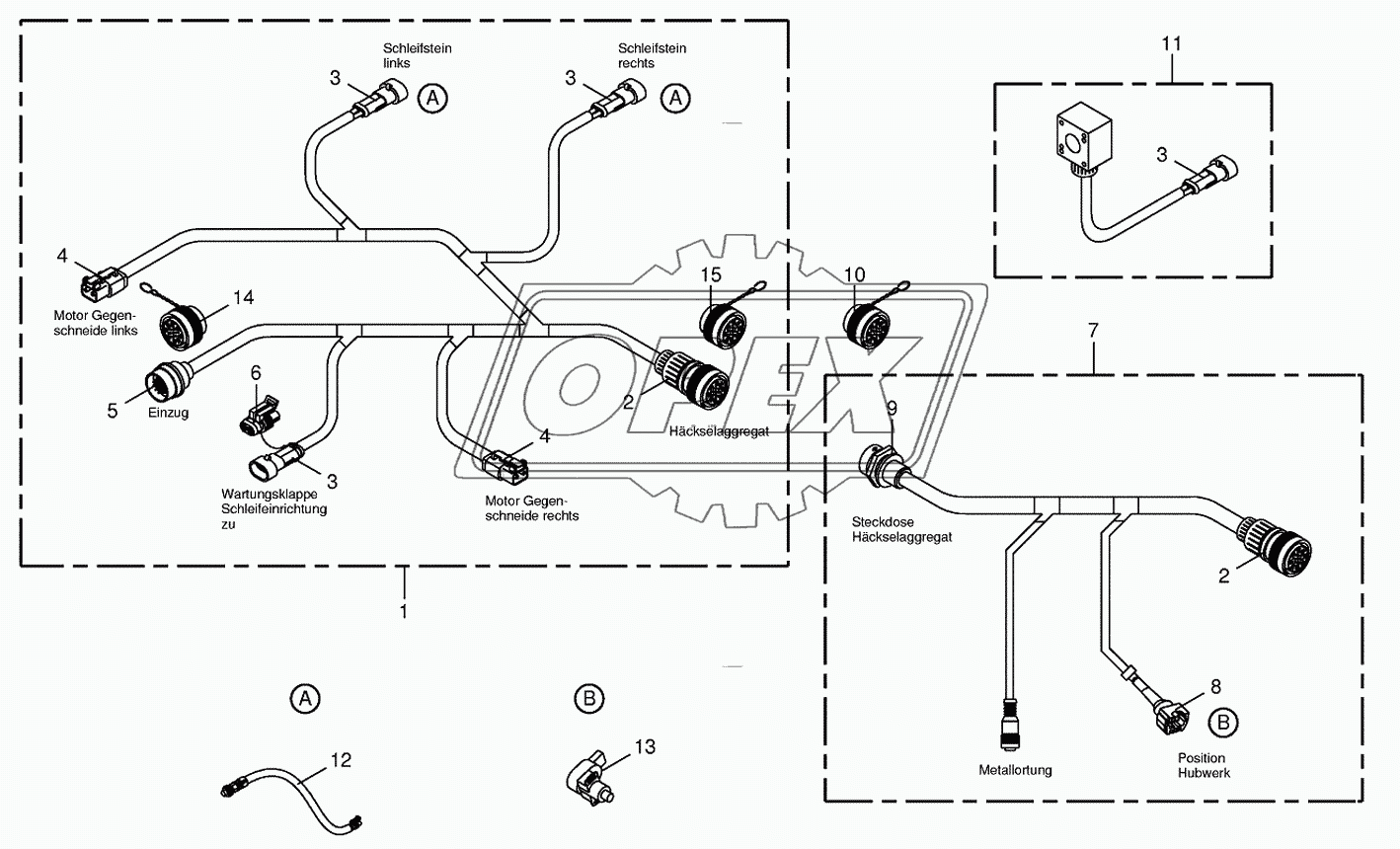 Wiring Harness-chopping aggregate/backlash-alarm